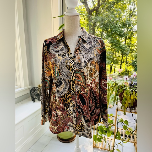 Chico’s 100% cotton no iron top - Picture 1 of 7